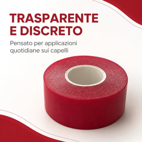 Dpm Tapes - Bardzo Mocna Przezroczysta Dwustronna Taśma do Peruk, Tupetów i Systemów Włosów, Wig Tape do Przycinania, 25 mm x 4,16 m