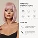 OUFEI Pink Bob Wigs for Women Short Straight Wig with Bangs Synthetic Hair Heat Resistant Wigs for Daily Party Cosplay Wear