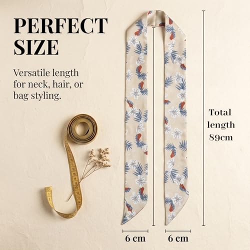 Aribliseza Haartuch, 6 Stück, Boho Seidentücher für Damen, Satin Schals für Haare, Hals, Handgelenk & Taschen, Elegante Haaraccessoires