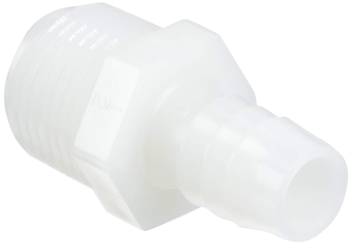 Parker Hannifin 325HB-8-8N-pk10 Par-Barb Male Connector Fitting, Nylon, 1/2" Hose Barb x 1/2" Male NPT, White (Pack of 10)
