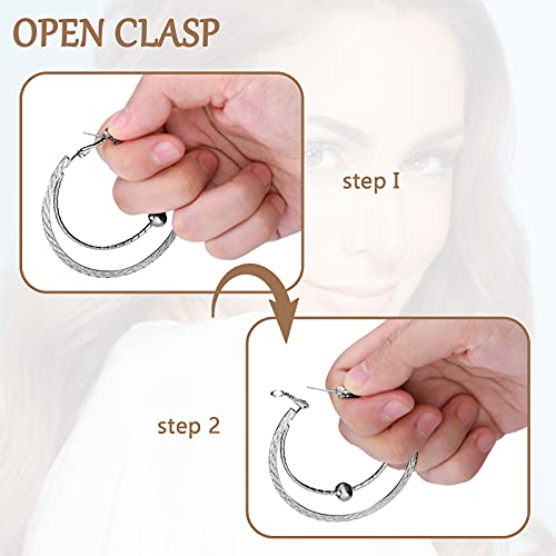 Kigeli 12 Pairs Hoop Earrings for Women Multipack Silver Gold Stainless Steel Lightweight Hoop Earrings Set for Girls4