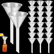 25Pcs 3.5 Inch Plastic Funnels, Wide Mouth Funnels for Kitchen Use Filling Bottles, Versatile Large Funnel with Long Reaching Spout for Oil, Perfume, Spices