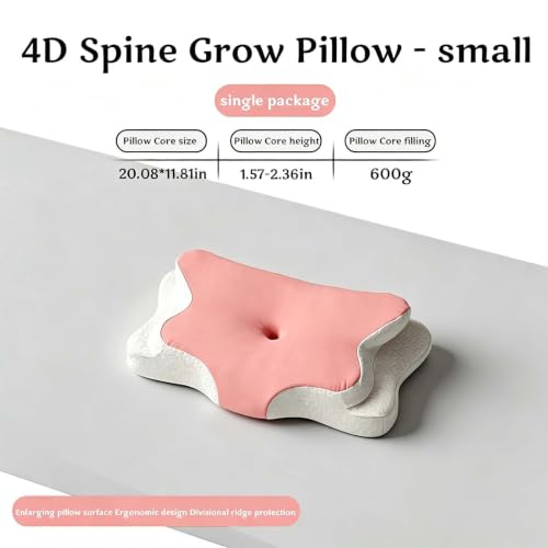 Image of Memory Foam Kids Pillow, Kids Pillows for Sleeping, Ergonomic Contour Pillow and Pillowcase 20x12in(Pink Small)