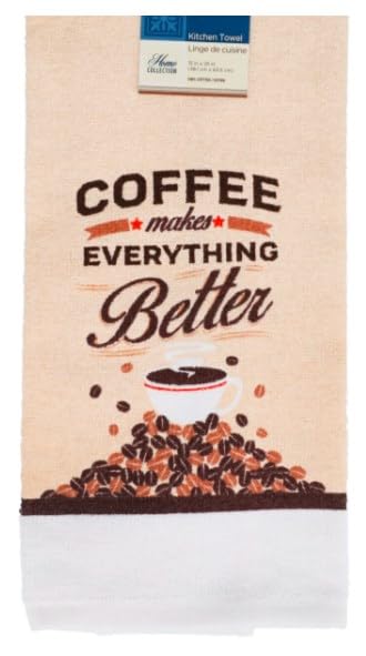 TopNotch Outlet Kitchen Towel Set - Kitchen Decor (2 Pc) Be Blessed with Love That Builds a Happy Home - Two Sentiment Cotton Towels - Home Decoration,Grey Black