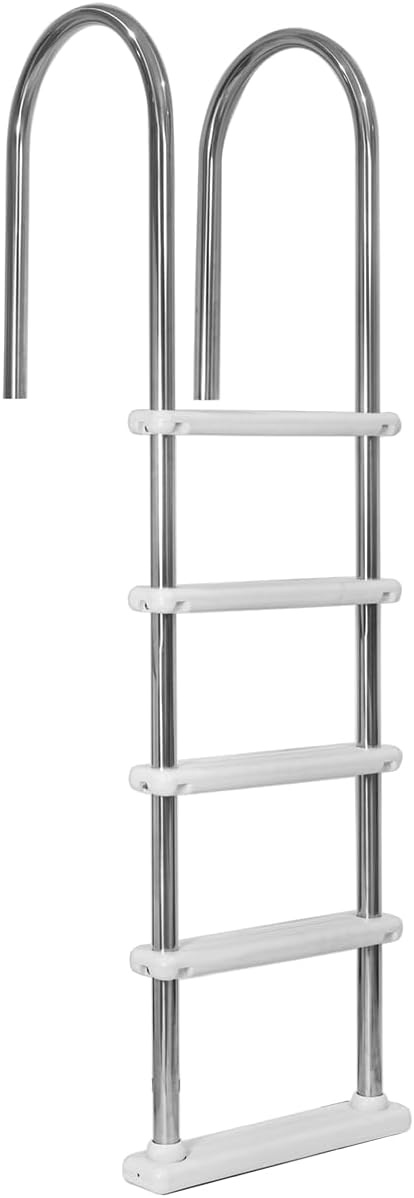 XtremepowerUS 5-Step Swimming Pool Ladder, Non-Slip Steps Ladder for In-Ground Stainless Steel Step for Indoor/Outdoor Pool, (5 Step)