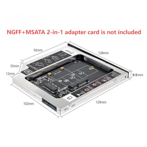 Adaptador Caddy Universal 9.5mm SATA a SATA para Disco Duro Laptop miniatura 6