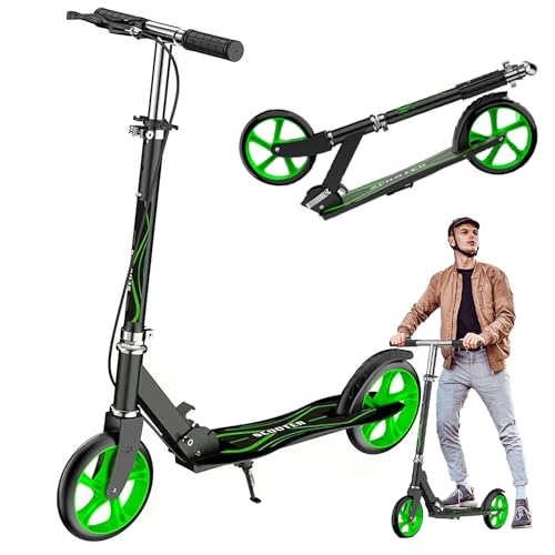GHBXJX Cityroller Children Scooter Klappbarer City Roller für Kinder, Höhenverstellbar, Tretroller für Erwachsene | Easy Maneuvering | for Adults with up to 100 kg Load Capacity Aluminium,Schwarz
