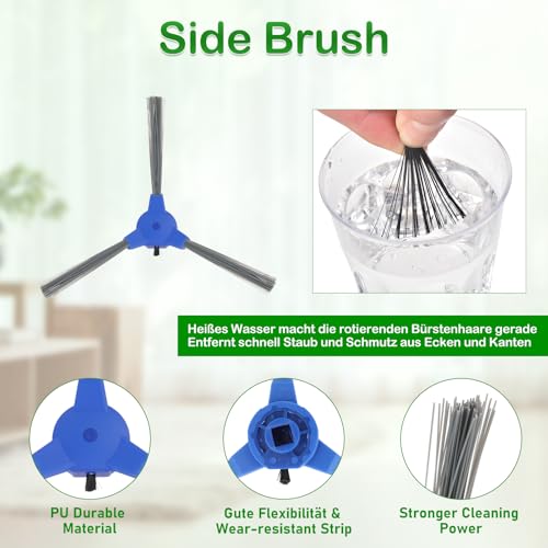 Ersatzteile für Eufy RoboVac 11S, 30, 30C, 15C, 15T, 12, 35C Robot-Staubsauger Zubehörset: 1 Hauptpinsel, 6 Seitenpinsel, 4 HEPA-Filter, 1 Haupt-HEPA-Filter, 1 Reinigungswerkzeug