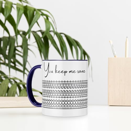 Taza de café de cerámica 11 oz azul royal miniatura 3