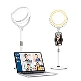 8' Desk Ring Light with Stand for Laptop Computer Zoom Call Video Conference Lighting, Evershop Webcam Lighting for iPhone/Camera Photo Lighting/Makeup/Online Meeting/YouTube