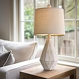 PoKat 20.25' Rustic Table Lamp Set of 2 for Bedroom Living Room, Vintage Retro Traditional Nightstand Bedside Lamps, Kids Study Office with Linen Lamp Shade