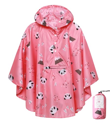 Image of SaphiRose Lightweight Kids Rain Poncho Jacket Waterproof Outwear Rain Coat