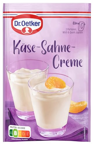Dr. Oetker Käse-Sahne-Creme Dessert, 18er Pack Dessertpulver zur Zubereitung eines Käse-Sahne Cremedesserts, 18 x 63 g Nachtisch mit Käse-Sahne-Geschmack