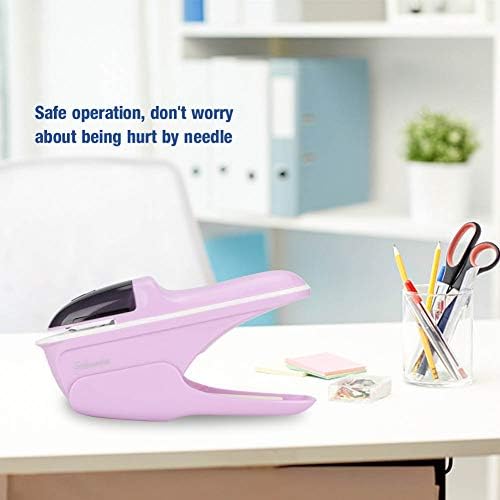 Miniatura 8 de Grapadora de escritorio, capacidad de 8 páginas, grapadora portátil que ahorra mano de obra, grapadora sin grapas, herramienta de grapa, mini