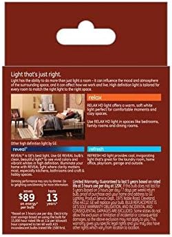 Miniatura 3 de GE Relax - Paquete de 2 bombillas LED A15 equivalentes a 60 W, regulables, color blanco suave, base de candelabro