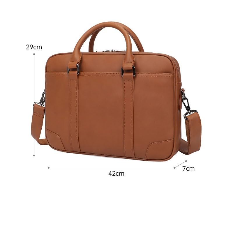 Genuine leather men's portable foreskin briefcase retro cowhide men's bag large capacity crossbody bag business3