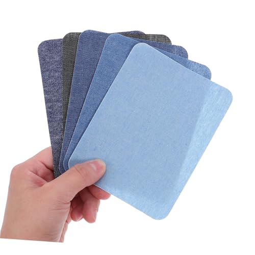 Uonlytech 20 Sztuk Szt Samoprzylepne Łatwe Użyciu Naszywki Denim Do Naprawy i Dekoracji Ubrań Owalne i Prostokątne Łaty Łokcie i Kolana Wytrzymałe Tkaninowe Naklejki Do Jeansów