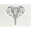 Dekadron metal wall art geometric elephant head 3d wall silhouette metal wall decor home office decoration bedroom living room decor sculpture 17 w x 18 h44x46cm  urban country home decor