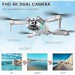 OKYUK i3 PRO Drohne mit kamera 4k, 50 Min. Flugzeit, unter 139 g, 200 Meter FPV-Übertragung, bürstenloser Motor. Follow-Me/Return/Fotografie/Video, RC Quadcopter für Anfänger, Erwachsene (Grau) – Bild 2