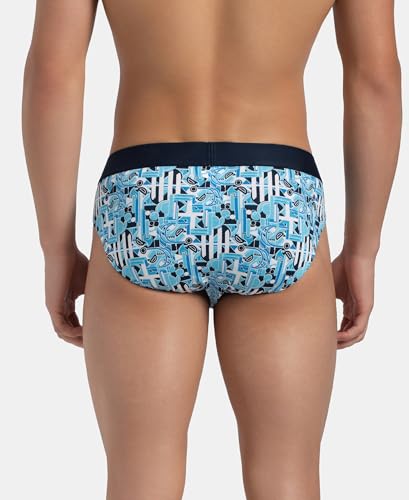 Image of Jockey FP22 Men's Super Combed Cotton Elastane Stretch Printed Brief with Ultrasoft Waistband