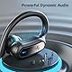 TRAUSI Wireless Earbuds Bluetooth Kopfhörer, Bluetooth 5.3 Stereo Over Ear Buds, Noise Cancelling Mic, IPX7 Waterproof Headset für Workout/Laufen, Schwarz