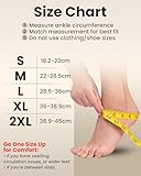 KEMFORD Ankle Support Compression Socks – Plantar Fasciitis & Achilles Tendonitis Relief Sleeves for Foot Pain & Swelling – 1 Pair, Beige, L - Image 2