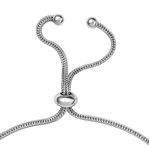 Shop Lc Tiger Eye Bolo Bracelet - Platinum Plated Stainless Steel Adjustable Gemstone Bracelet - Ball Slider Bracelet For Women Costume Jewelry For Women Birthday Gifts #TOP5