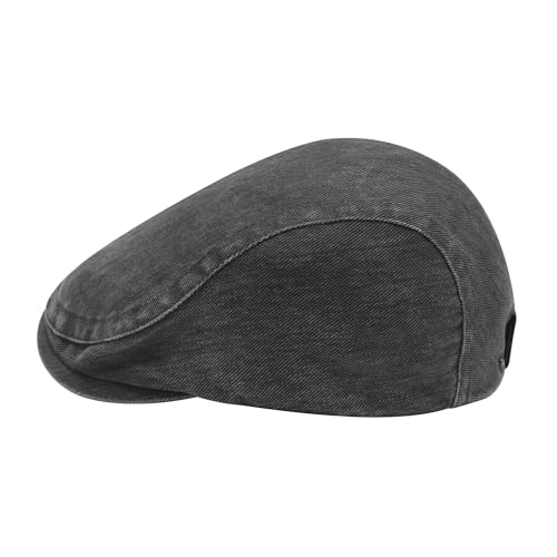 Image of ZLYC Men Cotton Flat Cap Summer Scally Ivy Gatsby Newsboy Beret Driver Cabbie Hunting Hat