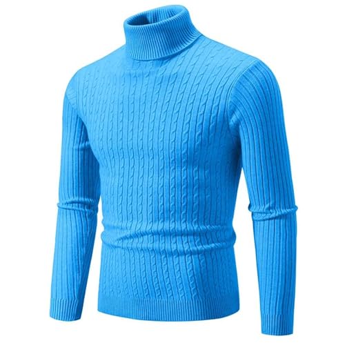 Men'S Turtleneck Long Sleeve Sweater Casual Knitted Sweater Warm Pullover Top2