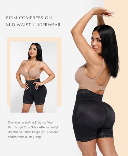 Image of SHAPELLX Butt Lifting Shapewear Tummy Control Butt Lifting Shorts with Built-in Steel Bones