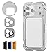 NEEWER PA144 (Silver) Phone Cage Compatible with iPhone 17 Pro Max + PS017 180 Degree U Shaped USB C OTG Adapter, Quick Release Video Rig Stabilizer with 67mm Filter Ring, 17mm Lens Backplate