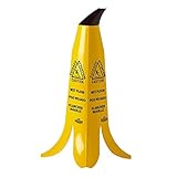 4 Set - 2' Yellow Banana Wet Floor Cone with Brown Stem