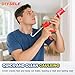 DIYSELF Caulk Gun No Drip, Heavy Duty Caulking Tool, 10:1 Thrust Ratio, Hand Caulking Gun for 10 oz Cartridges, Silicone Gun Compatible with Sealant, Acrylic, Latex, Adhesive, Butyl & More (Red)