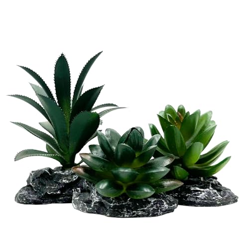 Plantes artificielles pour reptiles, terrarium, décoration de terrarium, désert, forêts tropicales, lézard, dragon barbu, caméléon, gecko, serpent,...