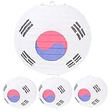 Baluue Koreanische Papierlaternen 4 Stück Faltbare Dekorative Laternen für Außenbereich Langlebige Partybeleuchtung für Restaurants Grilllokale und Festdekorationen