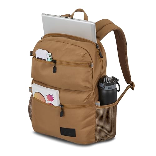 Image of High Sierra Everclass Backpack - Travel or Work Laptop Bookbag with 360 Reflectivity, Dual Water Bottle Pockets & Fits Laptops Up To 15.6 inch, One Size, EARTH TONE