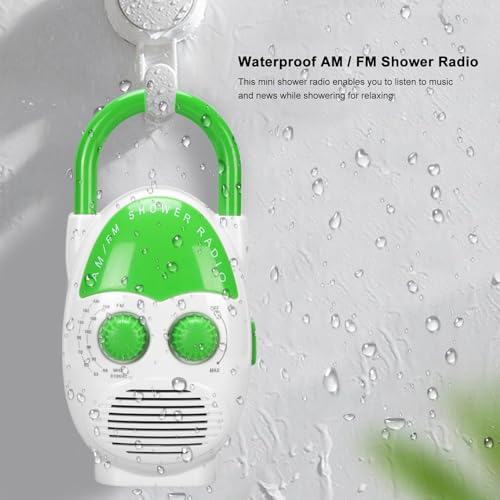 Duschradio, Wasserdacht Mini Tragbares AM FM Radio 500 MW Volumen Einstellbar, Badezimmer Radio für die Batterie Im Freien Im Freien (Nicht inbegriffen)