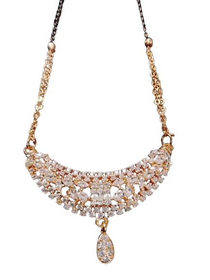Rose Gold Plated Mangalsutra Pendant set with Chain and Earrings for Women (Rose Gold) (B0DF78PT1C) Amazon Price History, Amazon Price Tracker