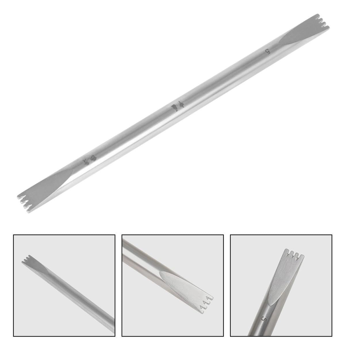 GALPADA Calibrador de Herramienta Profesional de Metal Plata Doble Extremo de Afinación y Reparación Precisa, Fácil de Usar para Piano para Técnicos de Piano