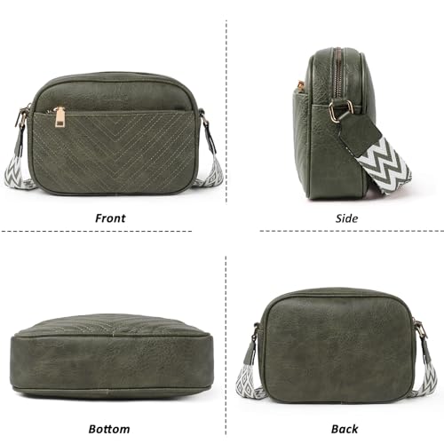Image of TANTOMI Crossbody Purses for Women Leather Purse Shoulder Handbags with Wide Strap, Small Crossbody Bags for Women Travel