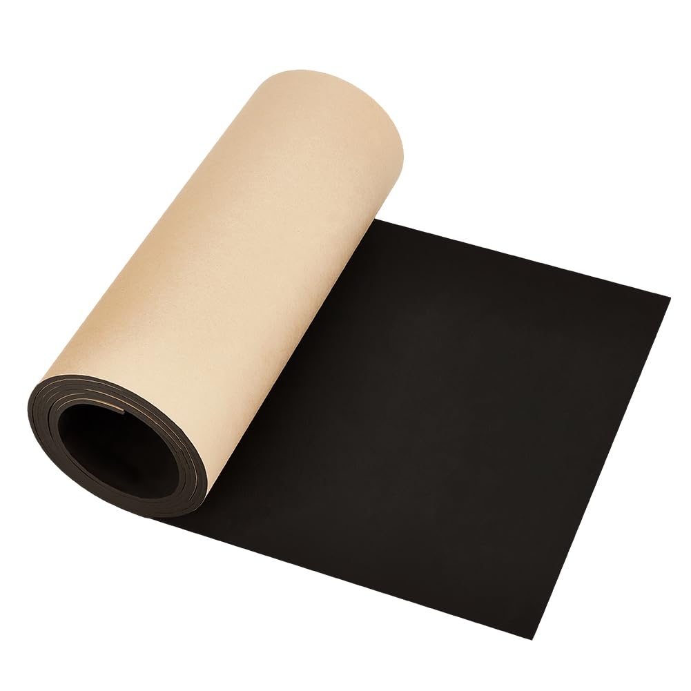 AHANDMAKER 78.74"x12" Large Marine Foam Roll Black Closed Cell Foam Padding Water Resistant Adhesive Foam Sheets for Boat Gasket DIY Crafts Shock Pads Liner