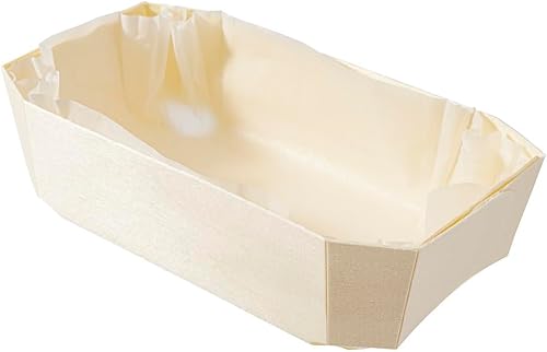 Miniatura 2 de Taipei Moldes de madera para hornear de 34 onzas, 100 moldes desechables para horno  con revestimientos de papel, a prueba de grasa, recipientes de