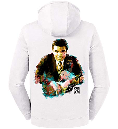 Sweat shirt capuche Mohamed Ali champion boxe mi-saison coupe unisexe de taille XS à 3XL