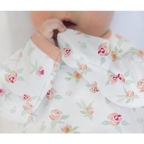 Image of SwaddleDesigns Softest Cotton Baby Pajama Gown with Foldover Mitten Cuffs for Infant Boy and Girl, Newborn, 0-3 Months