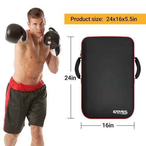 Blocking Pad, Inflatable Training Equipment for Football, Basketball, Hockey, Lacrosse, 24x16in Denser Foam Core Inflation Kick Pad Practice Shield for Martial Arts, Contact Drills, Sparring, Karate - Thumbnail 2