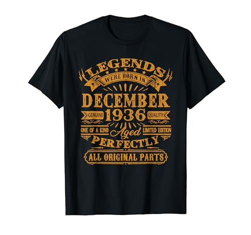 Las Leyendas Nacen En Diciembre 1936 Regalo Hombre 88 Años Camiseta