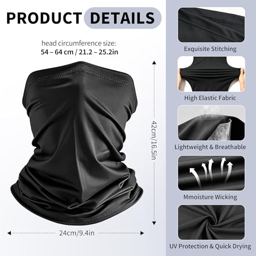 Image of 6 Pack Cooling Neck Gaiter Face Mask for Men Women Breathable Dust UV Protection Multifunctional Reusable Face Cover