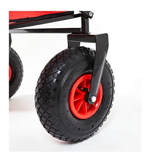 Bollerwagen faltbar Luftreifen Dach Luftbereifung Strand 80kg Boden mit Polsterung Transportwagen Picknick Urlaub Offroad Kinder