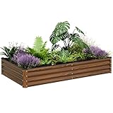 SnugNiture Galvanized Raised Garden Bed 8x4x1FT Outdoor Large Metal Planter Box Steel Kit for Planting Vegetables, Flowers