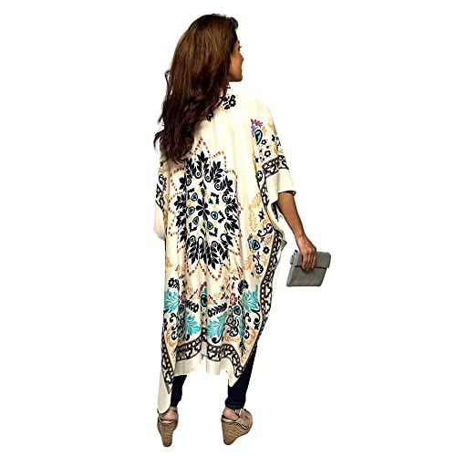 Humble Hilo Long Kimono Cardigan for Women Beach Cover up Casual Loose Prints & Patterns3